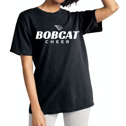Optional Black Bobcat Cheer Comfort Colors T-Shirt